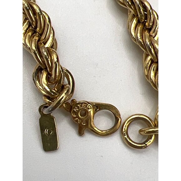 Monet 24" 5mm Twisted Rope Chain Chunky Necklace Gold-Tone Vintage - Picture 3 of 9